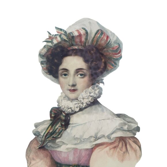 Antique Framed Victorian French Lady signed H GFramed Antique Portrait Lithograp - Picture 4 of 8